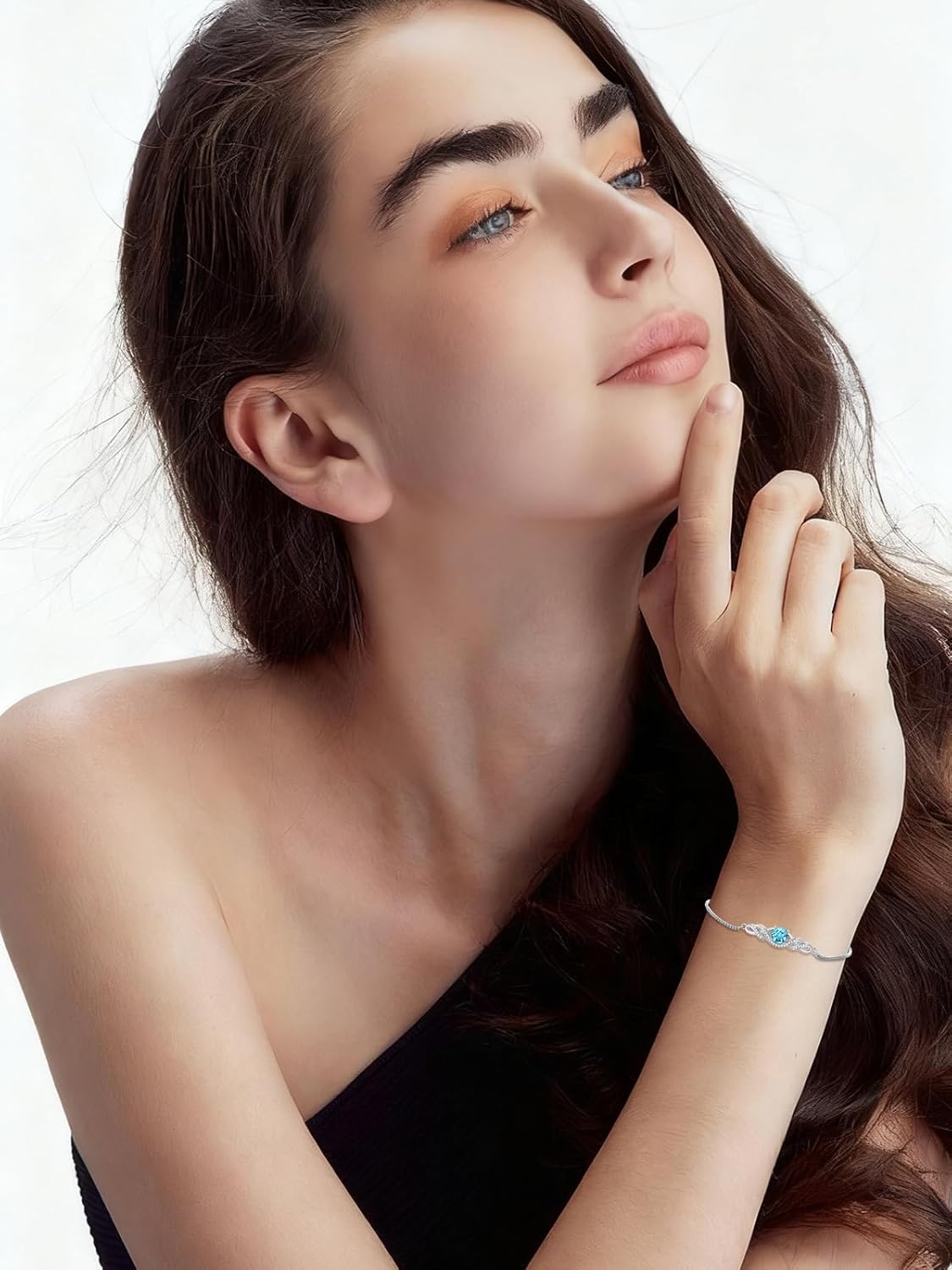 Dorunmo Infinity Birthstone Bracelet for Women 925 Sterling Silver Dainty Infinite Birthstone Tennis Bracelet Elegant Jewelry Birthday Christmas Gifts for Her Mom Wife - Image 4