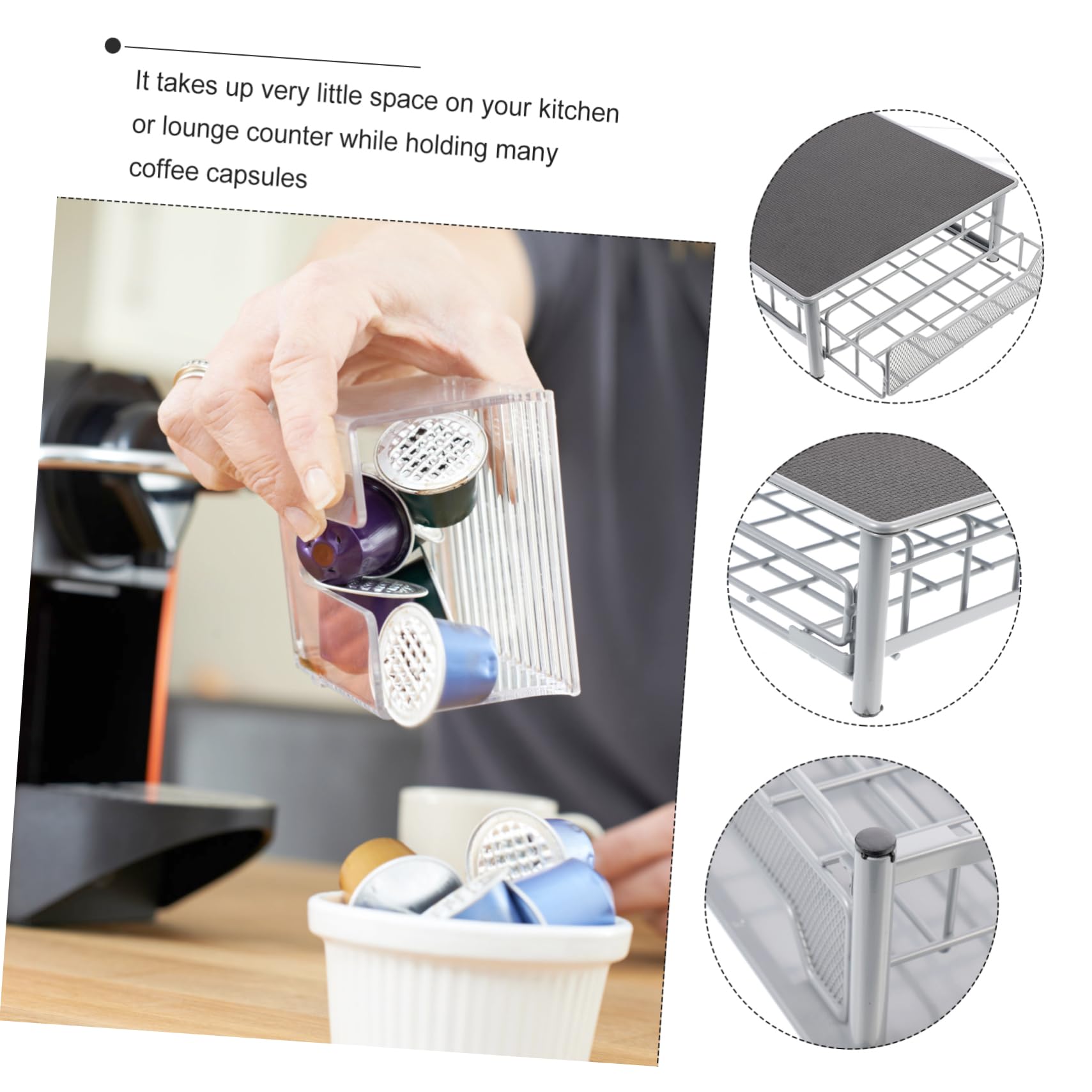 COLLBATH 1kawałek Organizer Do Kawowych Kapsułek Sztuk Szufladowy Stojak Kapsuły Do Kawy Praktyczny i Elegancki Idealny i Kawiarni Oszczędność Miejsca i Wygoda