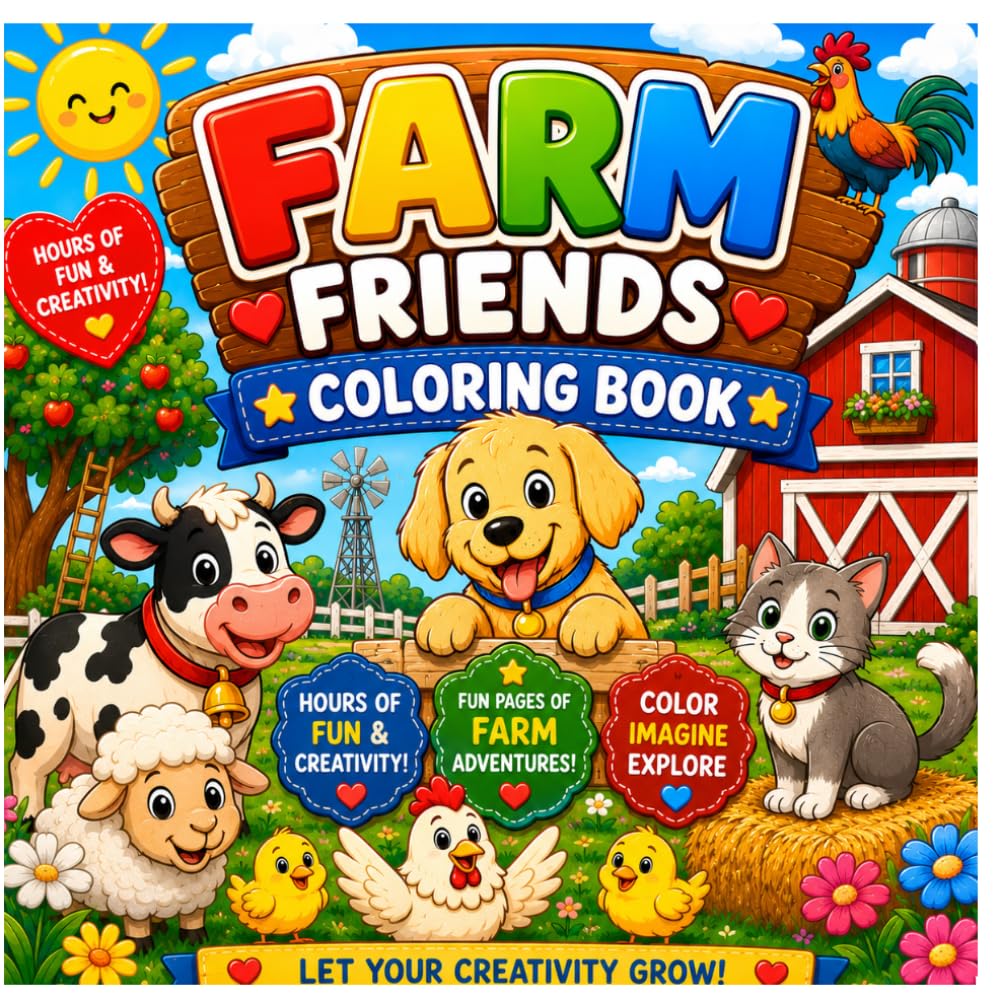 Farm Friends: Animals Farm Coloring Book