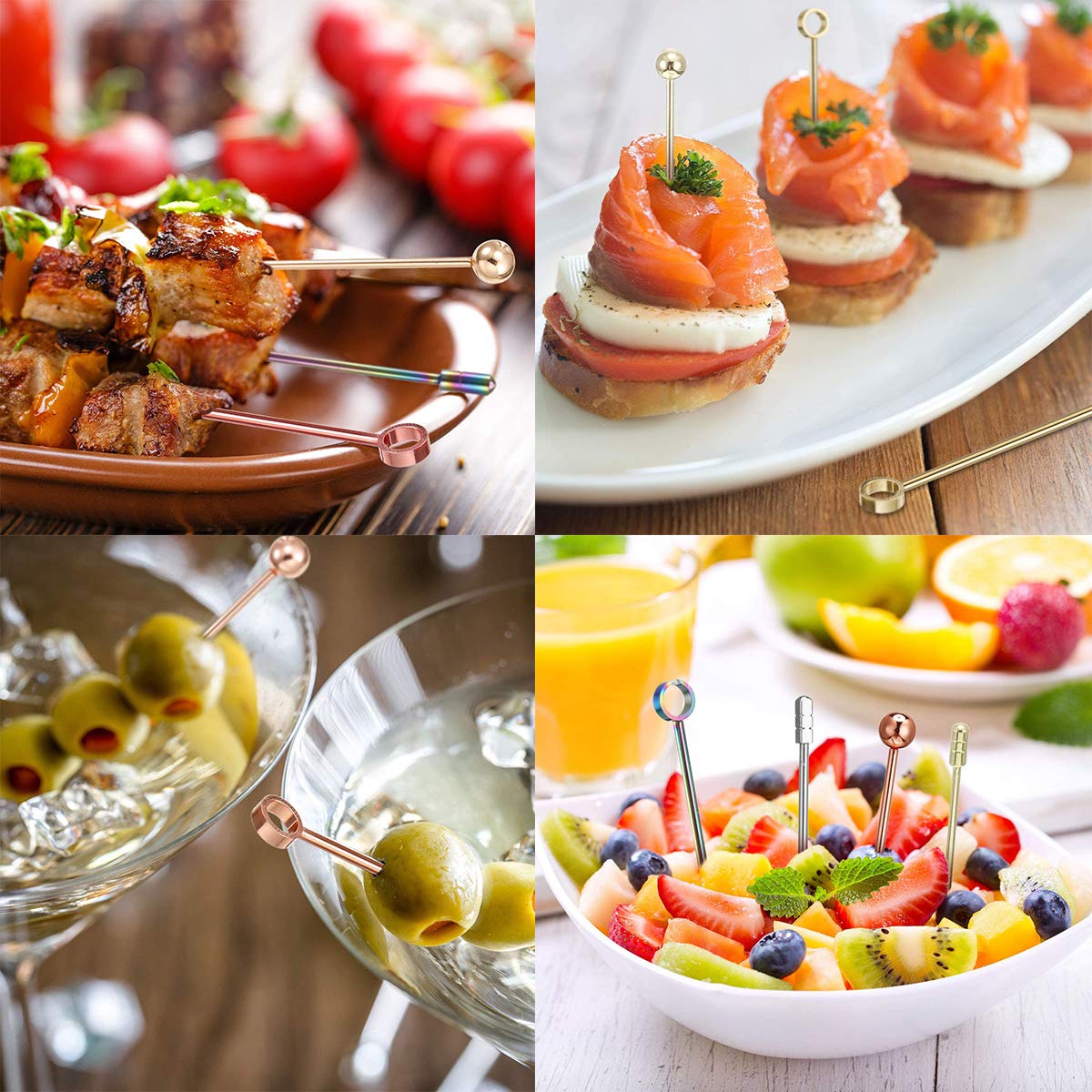 Pique Aperitif KLYNGTSK 16 PCS Pics à Cocktail En Acier Inoxydable Piques Apéritif Pic A Brochette Inox Pique Aperitif KLYNGTSK 16 PCS Pics à Cocktail En Acier Inoxydable Piques Apéritif Pic A Brochette Inox