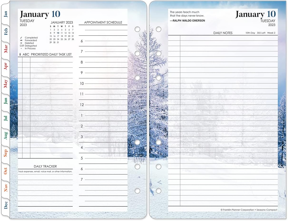 FranklinCovey - Compact Seasons Two Page Per Day Ring-Bound Planner - Jan 2023 - Dec 2023