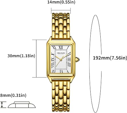 Small Elegant Antique Watch for Women with Vintage Rectangular Case | Women's Casual Dainty Watch with Roman Dial,Fashion Ladies Three-Hand Wrist Watch Gifts for Anniversary Birthday