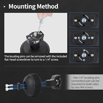 Nitze Ball Side Handle with 1/4 Screw and Detachable Locating Pins, Different Colored Rubber Rings, Lightweight Camera Side Handle for Camera/Monitor Cages - PA33D