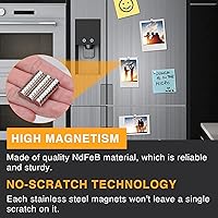 Vista 5 de TRYMAG Imanes pequeños de neodimio de 6x2mm, 150 piezas de imanes pequeños de tierras raras para pizarra, discos pequeños redondos para nevera