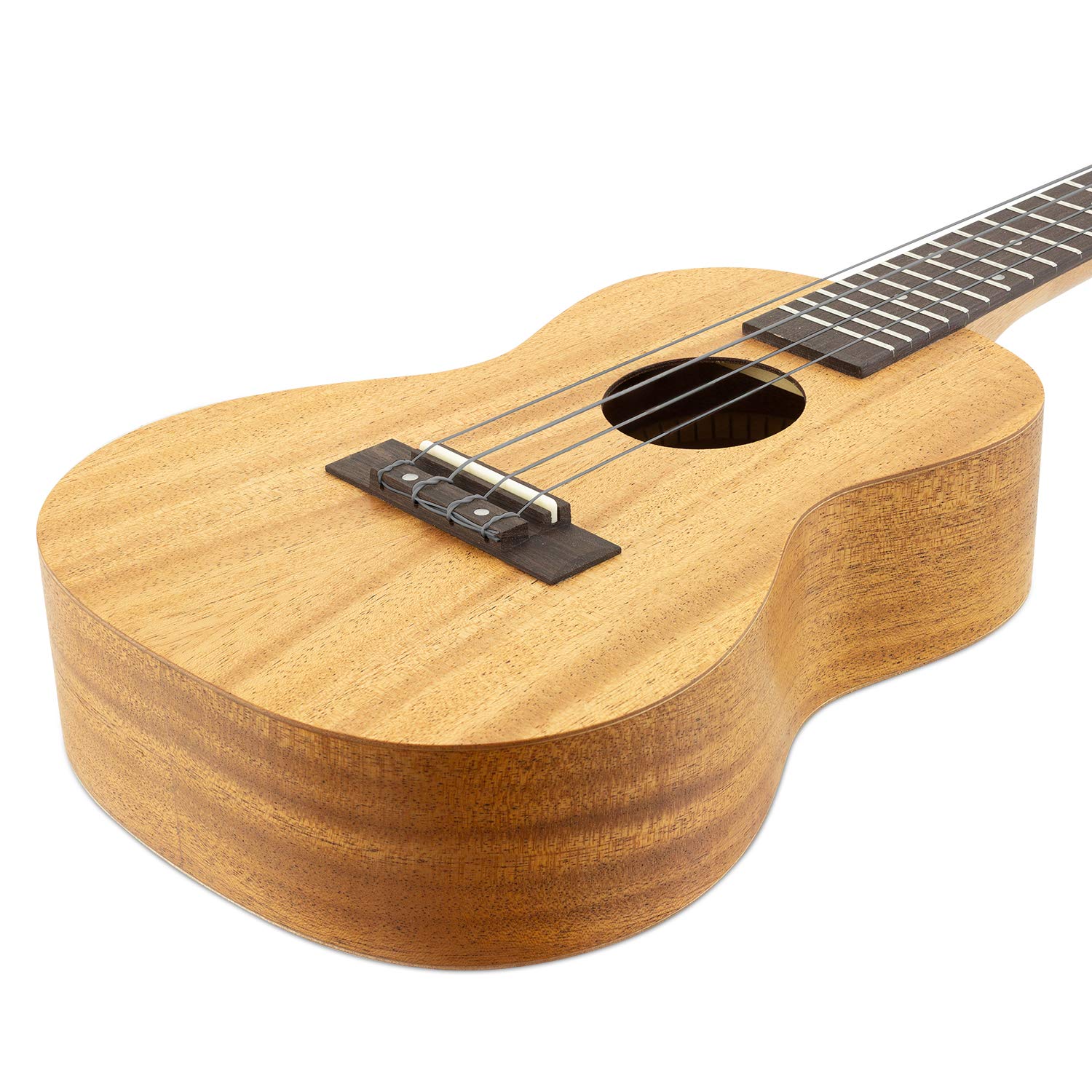 Theodore ukulele concerto mogano 58,4 cm kit completo | Include custodia, tracolla, accordatore clip, 3 plettri in feltro e corde di ricambio per ukulele.