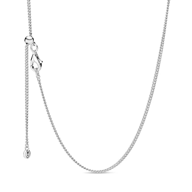 Pandora Jewelry Curb Chain Sterling Silver Necklace 23 6 No Box
