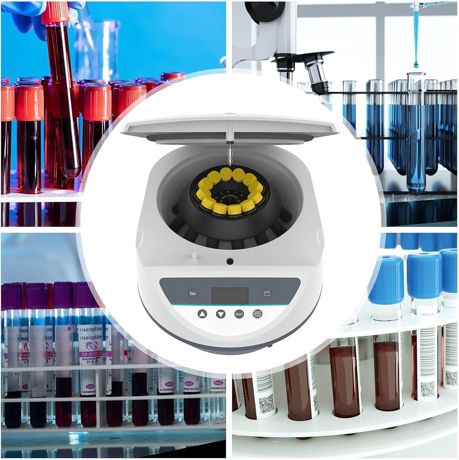 NYANS Electric Lab Benchtop Centrifuge, Digital Desktop Lab Centrifuge, Speed Range 500-5000 rpm/500-4000 RPM, 3074 xg/2220 xg, Practice for Biology Medical,B