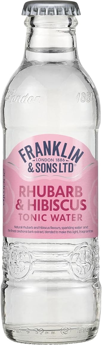 Franklin & Sons Rhubarb & Hibiscus Tonic Water | 24 x 200ml Bottle Case