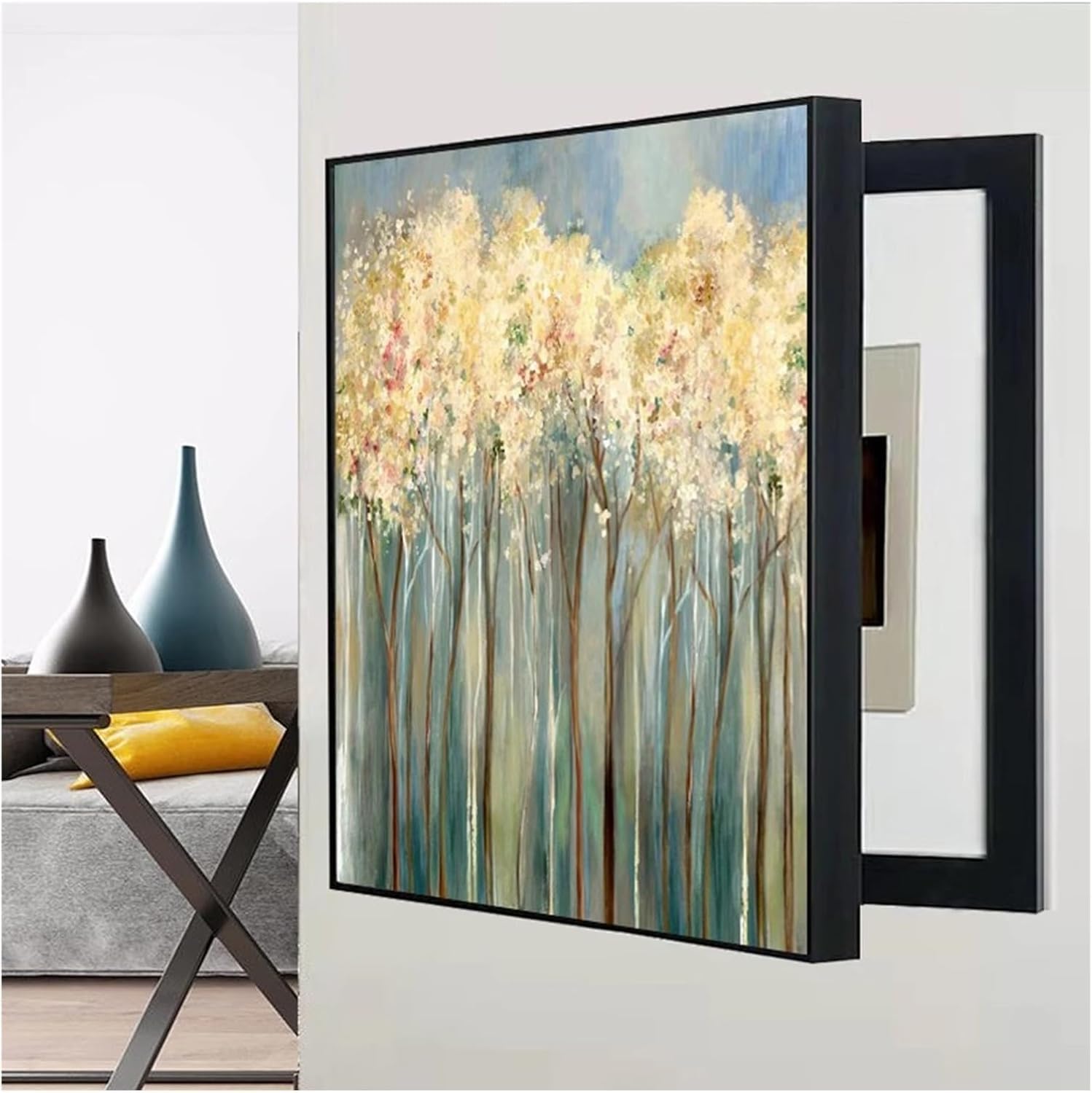 Coffret de compteur électrique mural pour salon : décoration sans perçage