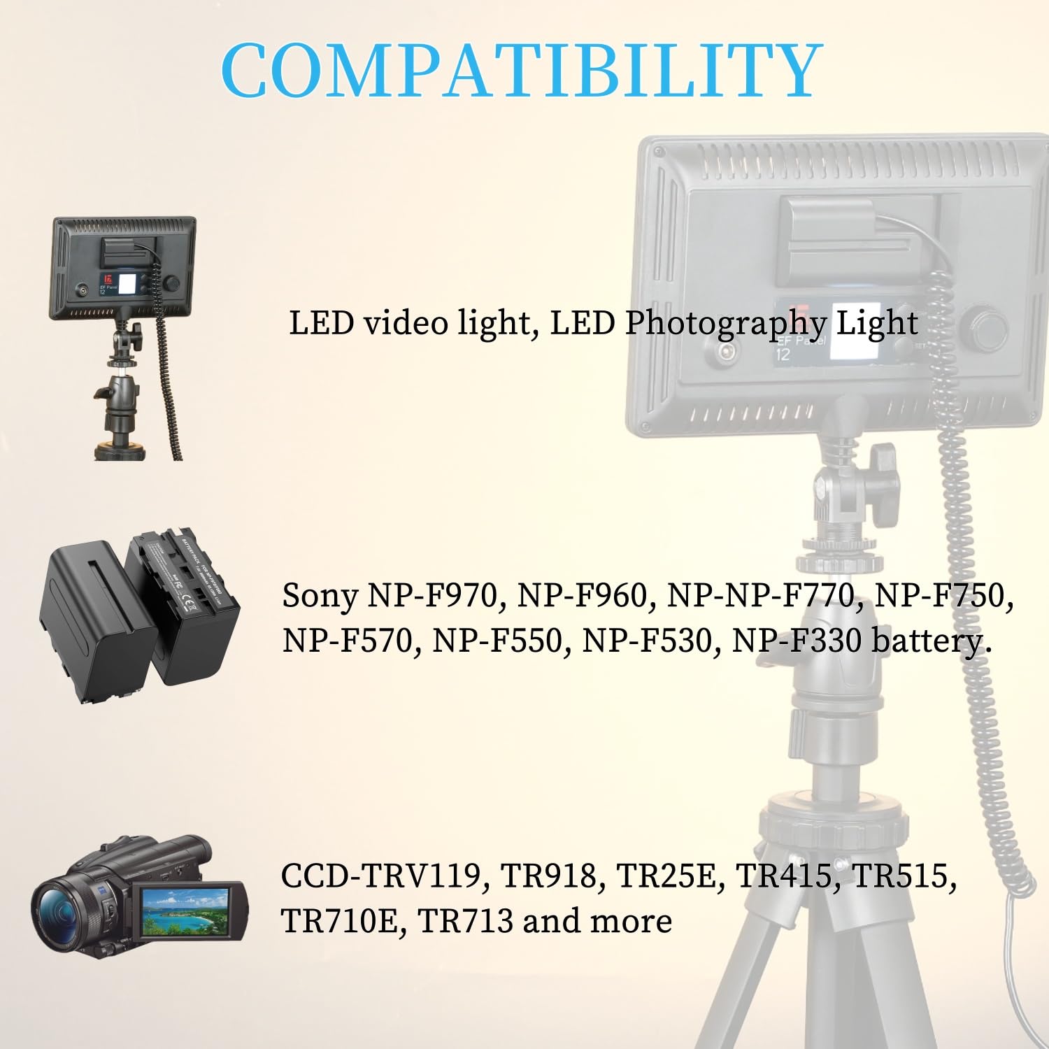 Kimaru D-TAP to NP-F550 Dummy Battery Cable for Sony NP F550, F530, F970, F960, F770, F750, F330, CCD-SC55, TR516, TR716, TR818, TR910, TR917 Camera.