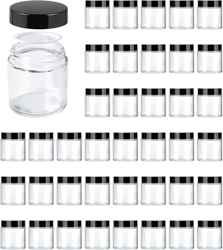 11 Hoa Kinh Frascos de Vidro Transparente com Tampa de Rosca, 118 mL, Pacote com 40