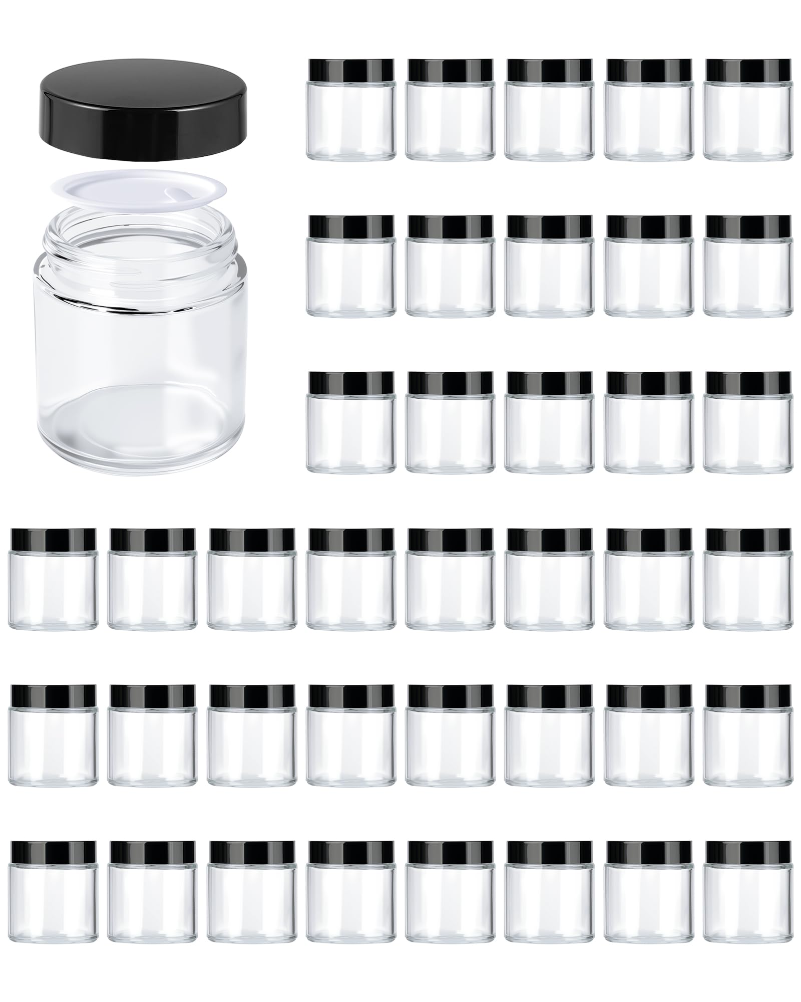 Clear Glass Jars with Lids – Airtight Refillable Storage Containers
