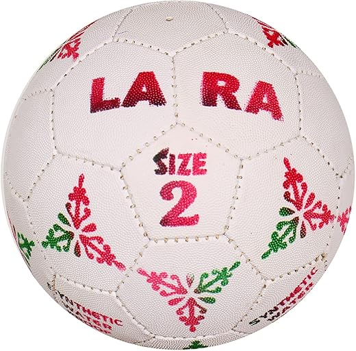 Lara FB-04 New Shining Small Size Rubber Football & 1 Needle Pin, Size 2 for All Age Groups Kids (Multi Color) Small Sizes