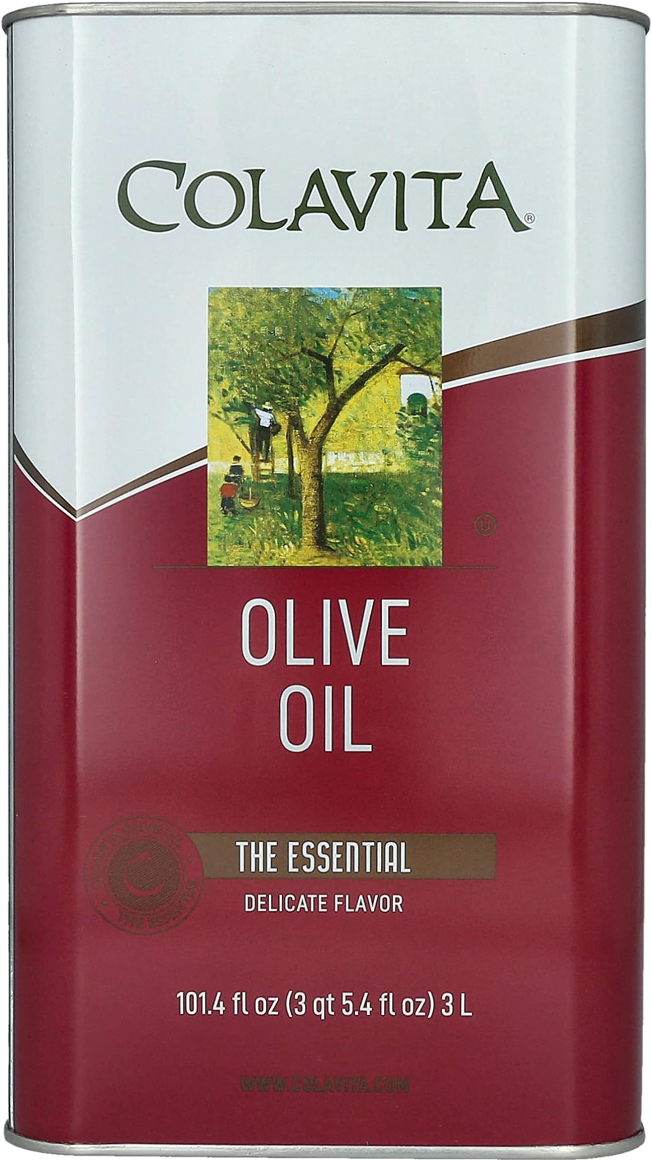 Light and Buttery Olive Oil in Tin, Ideal for Baking and Cooking, 101.4 Fl Oz by Colavita