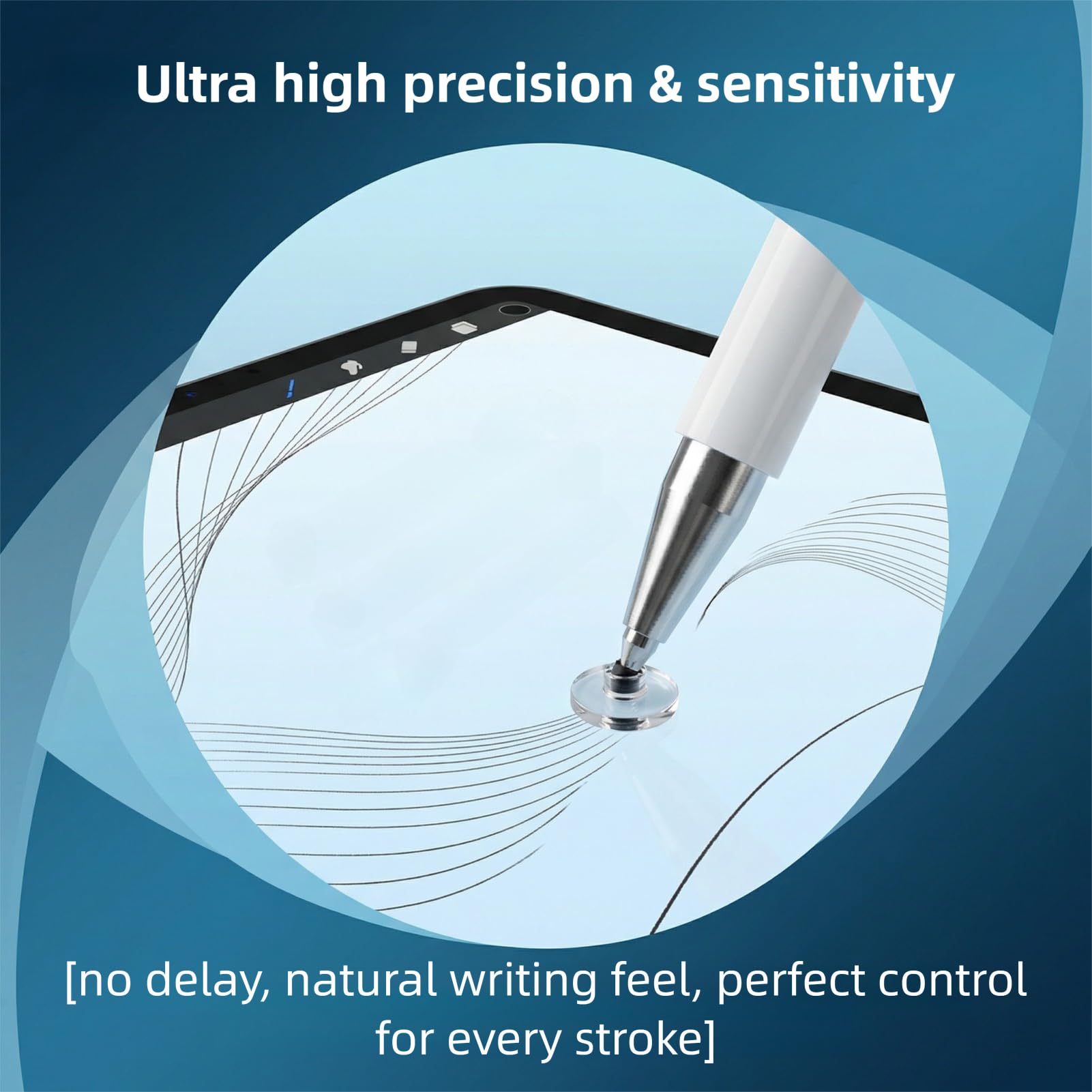 Lot de 2 stylets universels 2 en 1 pour tablette écran tactile, compatible iPad, Samsung, Huawei, blanc/noir
