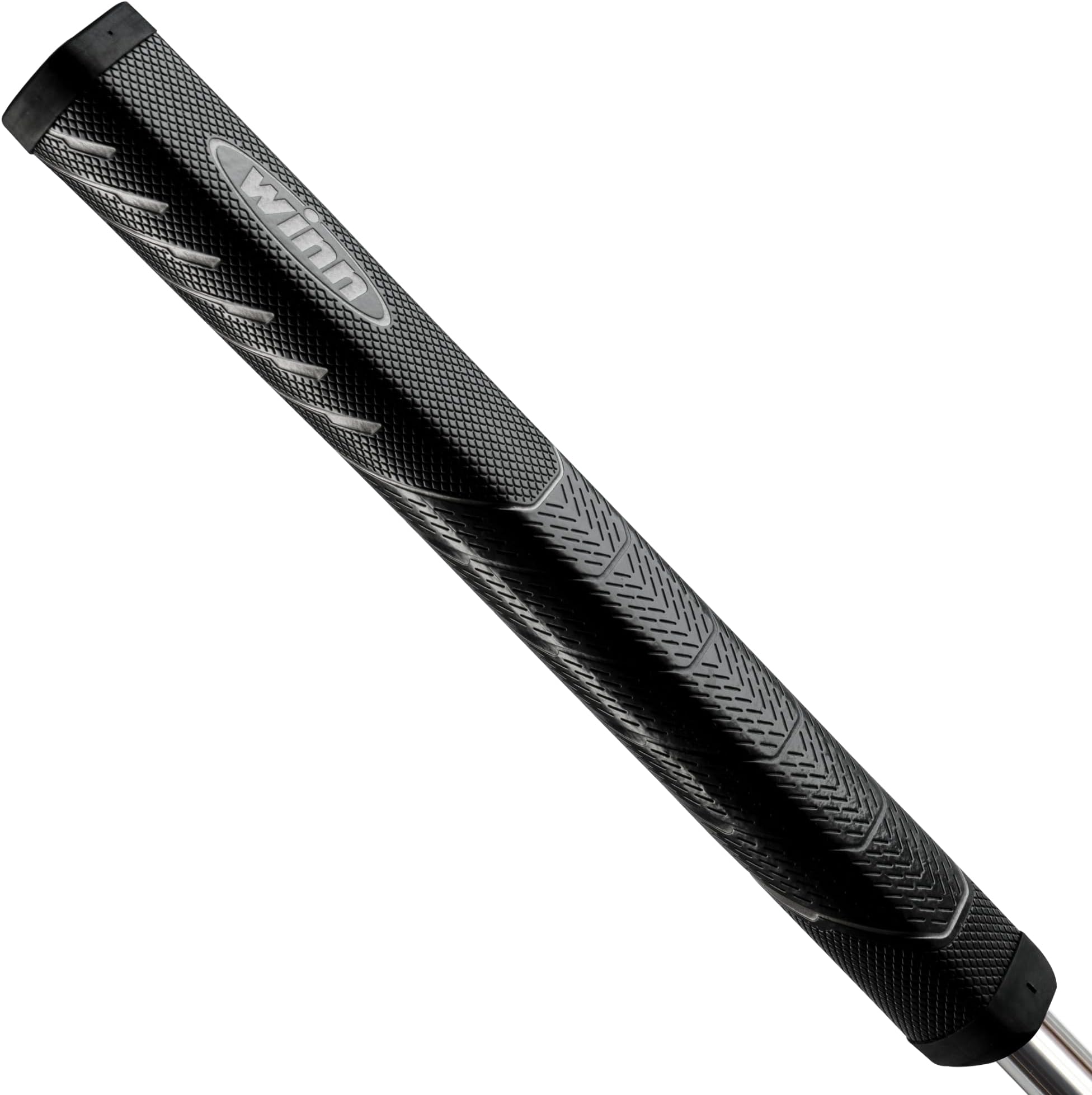 Winn NTP Black Putter Grip: Consistent No-Taper Design with Unique Pistol Profile for Light Grip Pressure. 1.10” Midsize+ Diameter for Added Stability