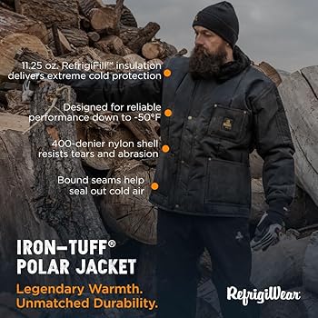 Amazon.com: RefrigiWear Men's Iron-Tuff Polar Jacket - Insulated