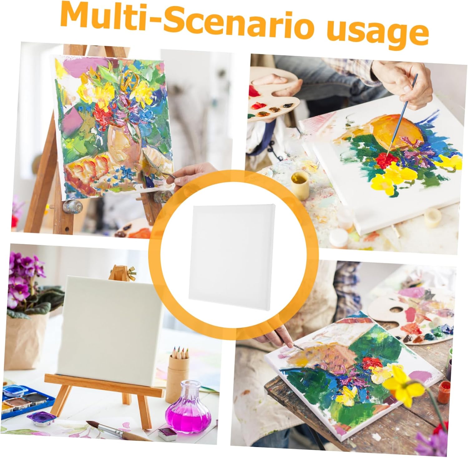 5pcs Blank Painting Canvas Boards for DIY Art Projects