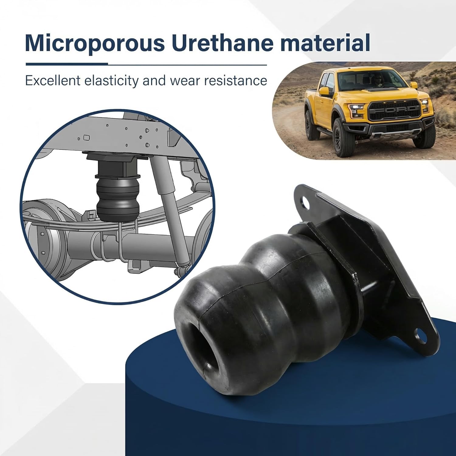 Upgrade FR250SDJ Rear Bump Stop Rubber, Replacement for 2017-2025 Ford F-250 Super Duty 2WD/4WD, Replace for Suspension OEM Rear Air Helper Springs Kit