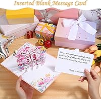 Vista 6 de Tarjeta desplegable de 60 cumpleaños para ella, tarjeta de felicitación desplegable de feliz 60 cumpleaños para mujeres, hermosa tarjeta