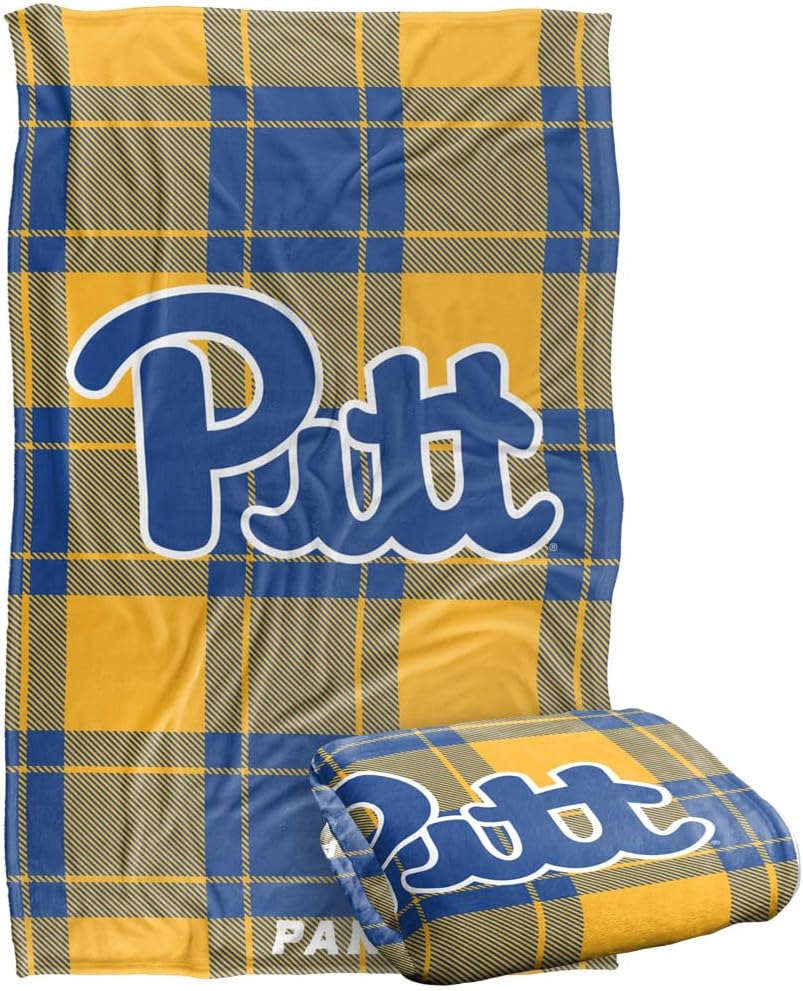 LOGOVISION University of Pittsburgh Campus Plaid Spirit Silky Touch Super Soft Throw Blanket 36"x58"