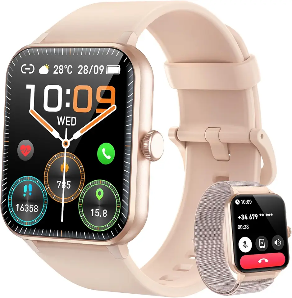 Smartwatch, Relógio Inteligente Blackview 2026 - Faz Chamadas, 100+ Modos Esportivos, 2 Pulseiras, À Prova D'Água, Tela Personalizável, Compatível com Android e iPhone