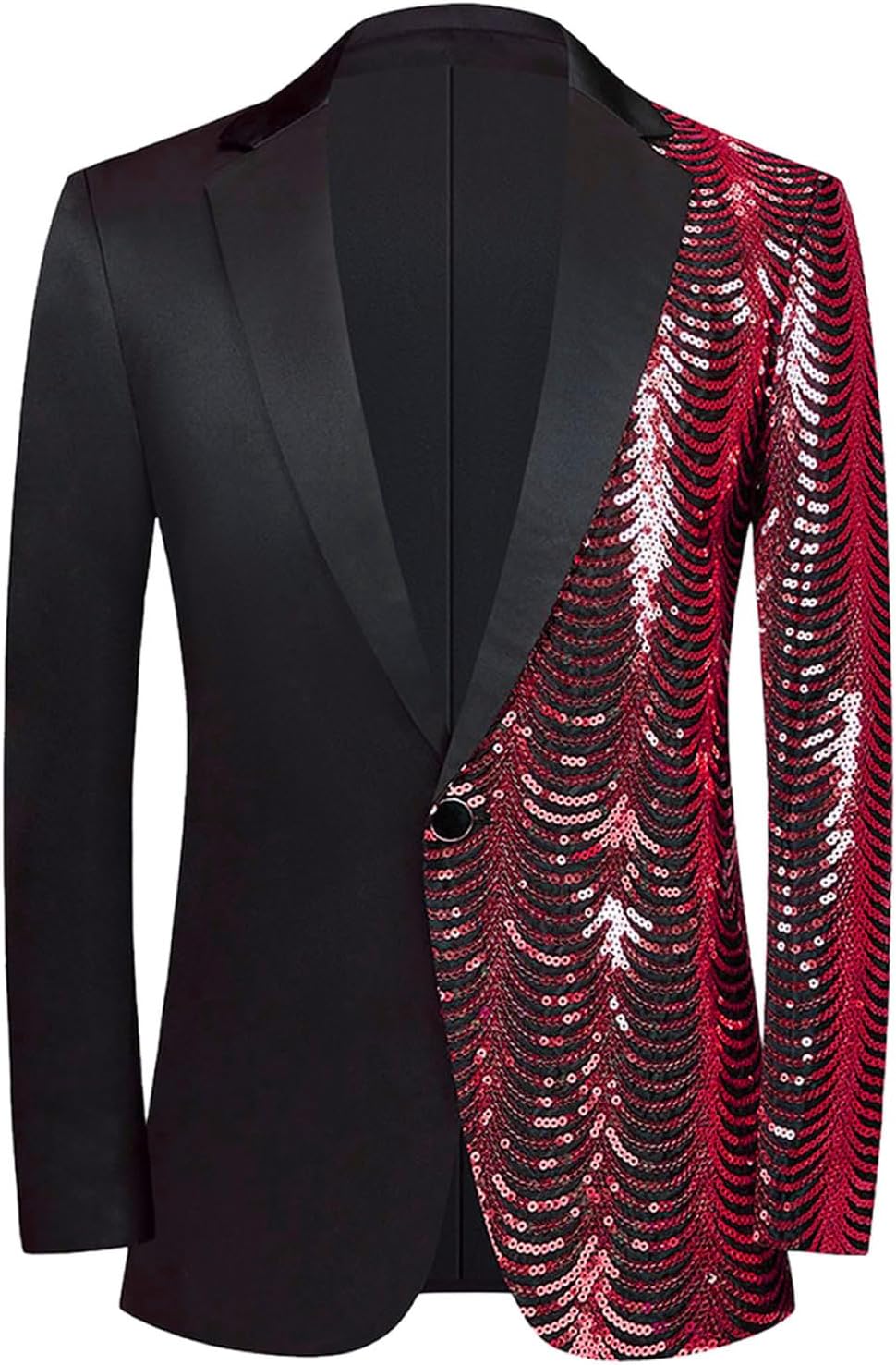Pyiujtr Boys 4-Piece Tree and Wave Sequins Shiny Suit Jacket Shirt Bow Tie Pants Set for Performance Stage 6-16Y