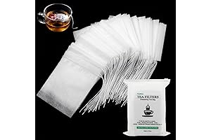 100-Count Disposable Tea Bags for Loose Leaf Tea, Biodegradable Tea Filter Bags...