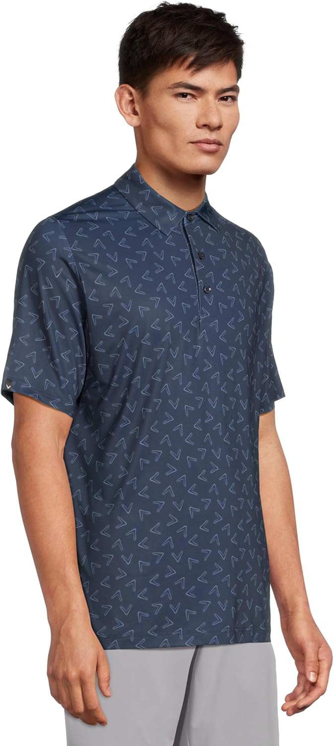 Callaway Mens All Over Chev Printed Polo