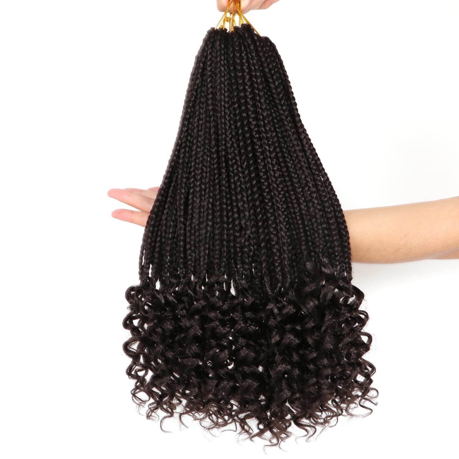 Extensiones de pelo sintético de Crochet para trenzar, trenzas Kanekalon, juego de extensiones de pelo sintético (45,7 cm (paquete de 7), 2)