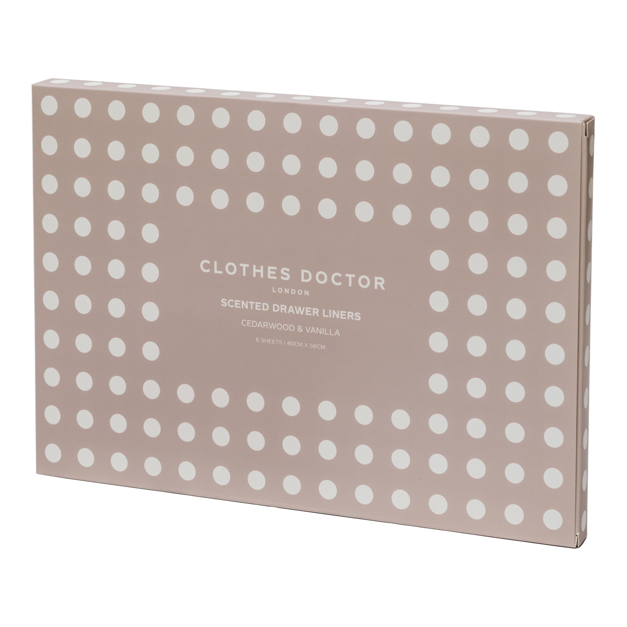 Clothes Doctor Cedarwood & Vanilla Scented Drawer Liners Infused With Essential Oils - 6 Sheets (58Cm X 40Cm) | Natural Moth Repellent & Freshener | Plastic-Free, Vegan, Cruelty-Free, Recyclable Packaging | Made In Britain Extra Large
