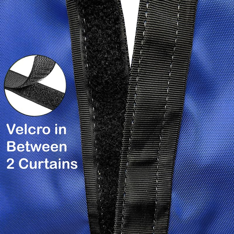 Image of Polyester with PVC Fabric Outdoor Waterproof Curtain with Top Eyelet Protect from AC, Sun, Dust & Rain Used for Balcony, Door & Window (Royal Blue Color 4.5 X 6.5 Feet, Pack of 1 Piece)