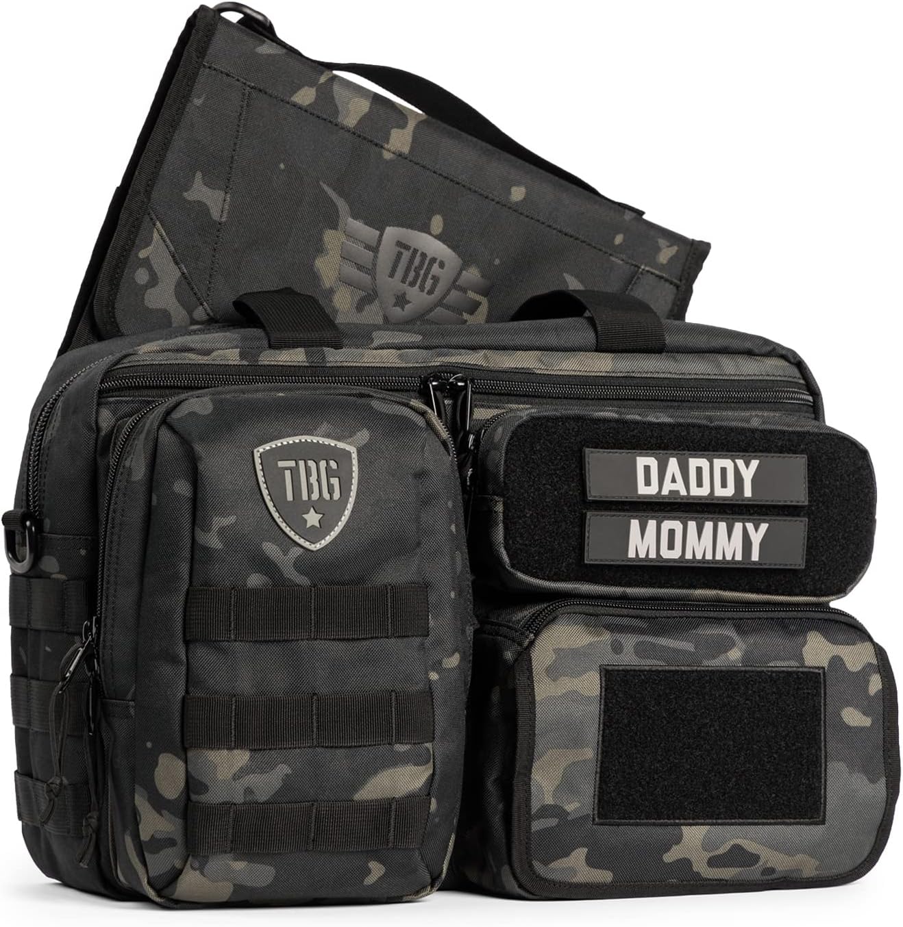 Tactical Baby Gear Deuce 2.0 Tactical Diaper Bag with Changing Mat (Black Camo)