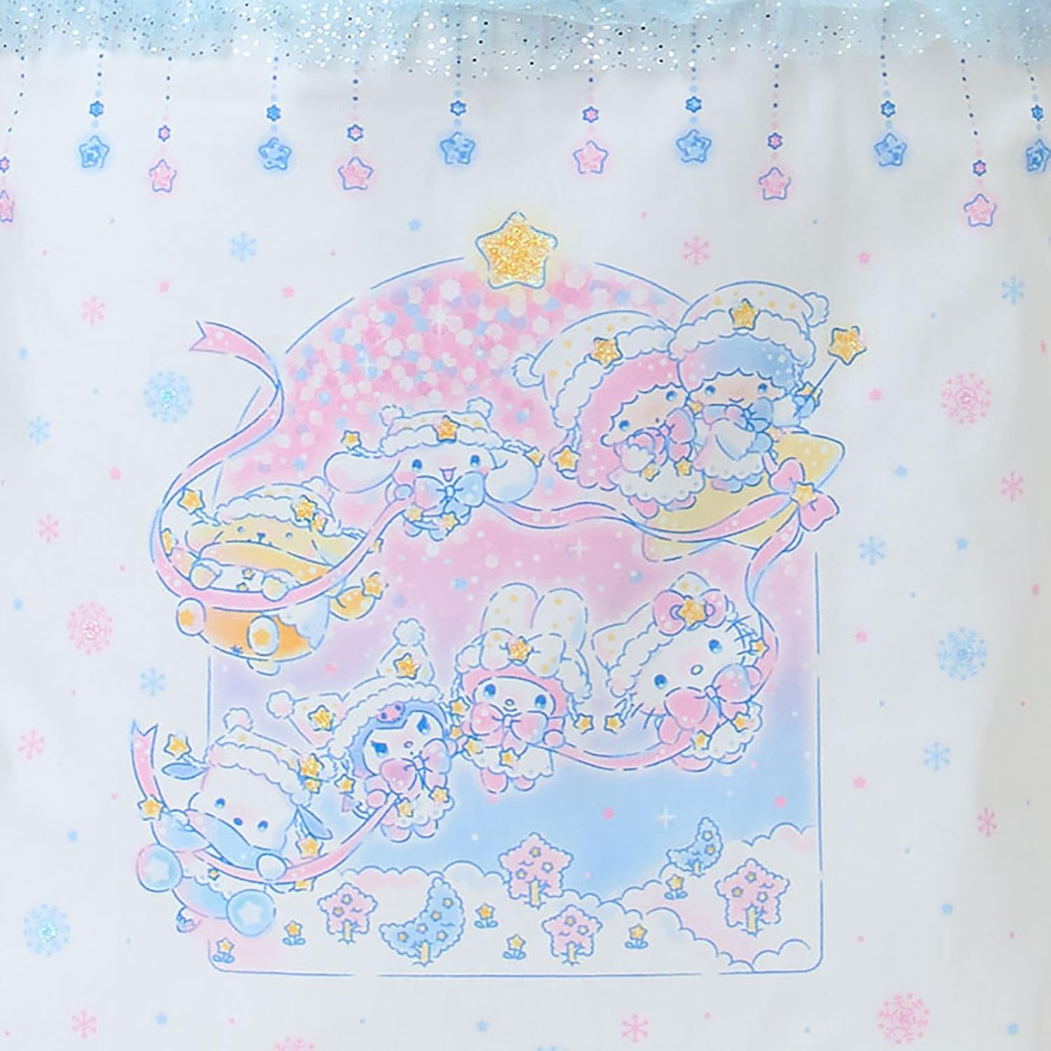 Sanrio 407526 Tote Bag (Glitter Winter), Sanrio Characters, for Ages 3 and Up