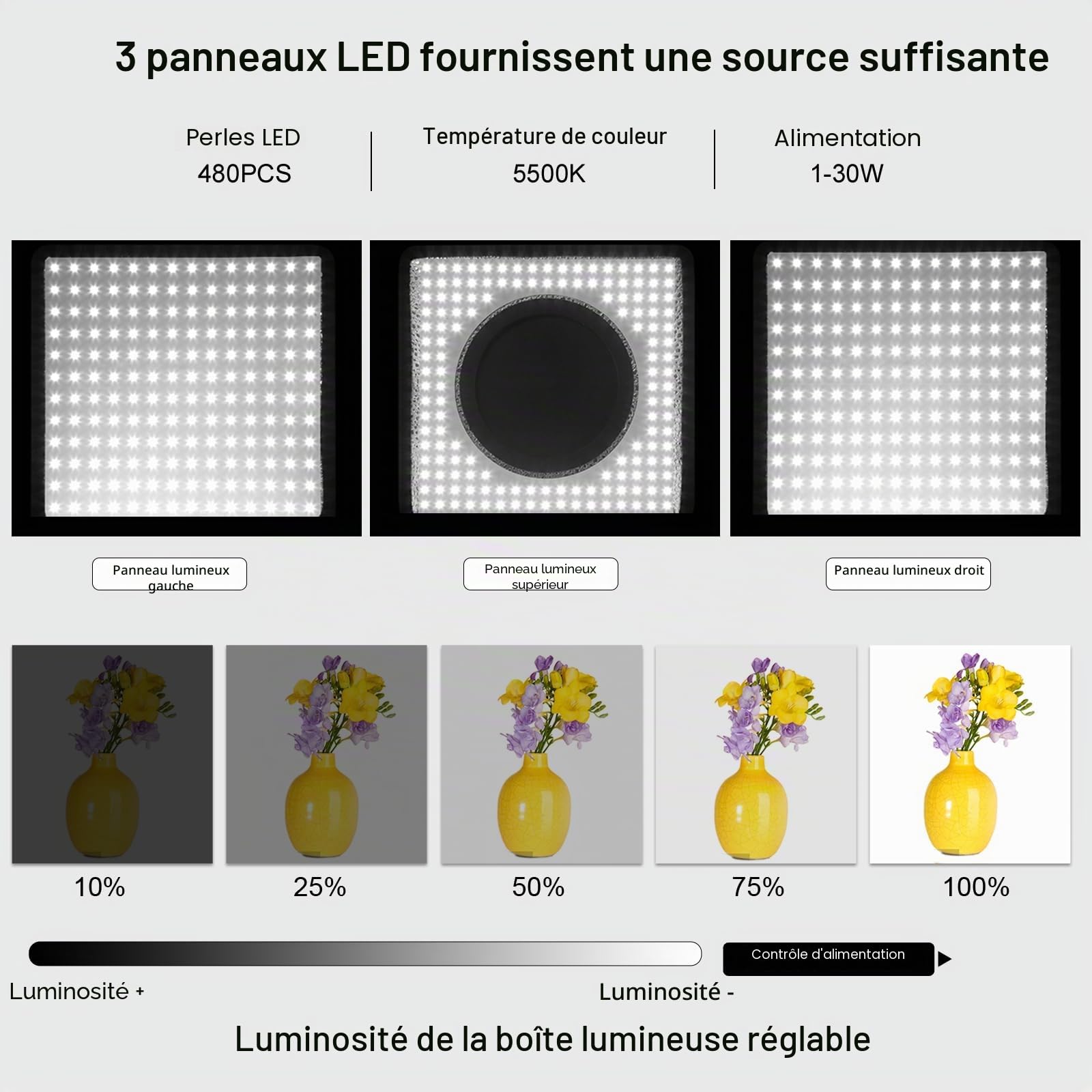 PULUZ 40 cm Boîte à Lumière Softbox Studio Photo Tente Lumineuse Kit d'éclairage pour la Photographie avec 4 Fonds de Couleur pour Photographie de Bijoux, de Petits Artisanats et d'autres Produits