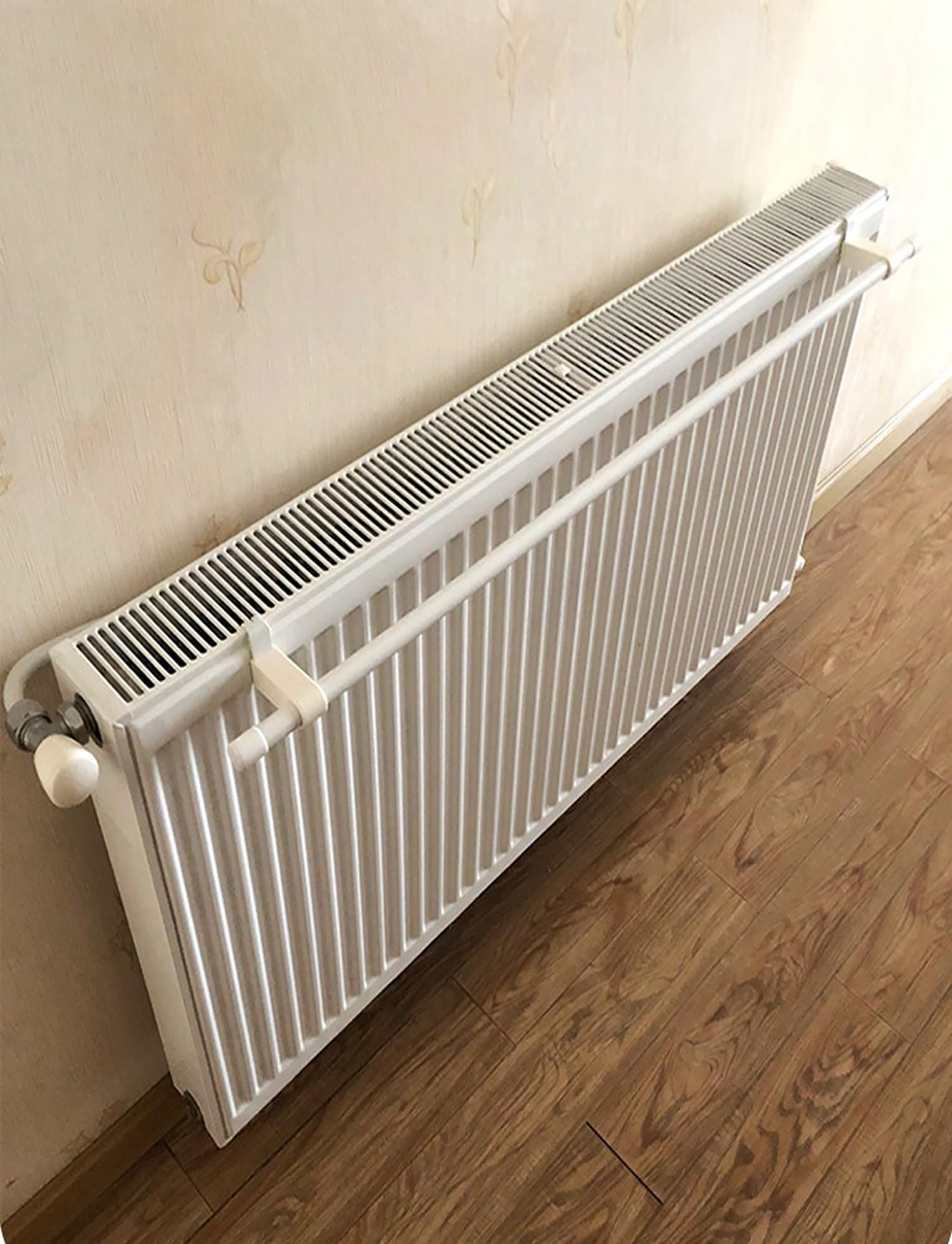 Toallero para radiador, Soporte para baño, Ahorra Espacio y se instala sin taladros (Barra Individual, 80 cm/32 Pulgadas)