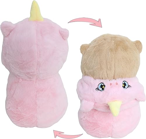 Miniatura 6 de Capybara - Animal de peluche de unicornio Capybara con disfraz de unicornio rosa Capybara vestido como lindo unicornio divertido juguetes de peluche