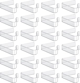 24pcs Plastic Tablecloth Clips, Clear Tablecloth Holder Windproof Picnic Table Cloth Clamps Table Cover Clamps for Home Wedding Party Indoor Outdoor Camping (Small)