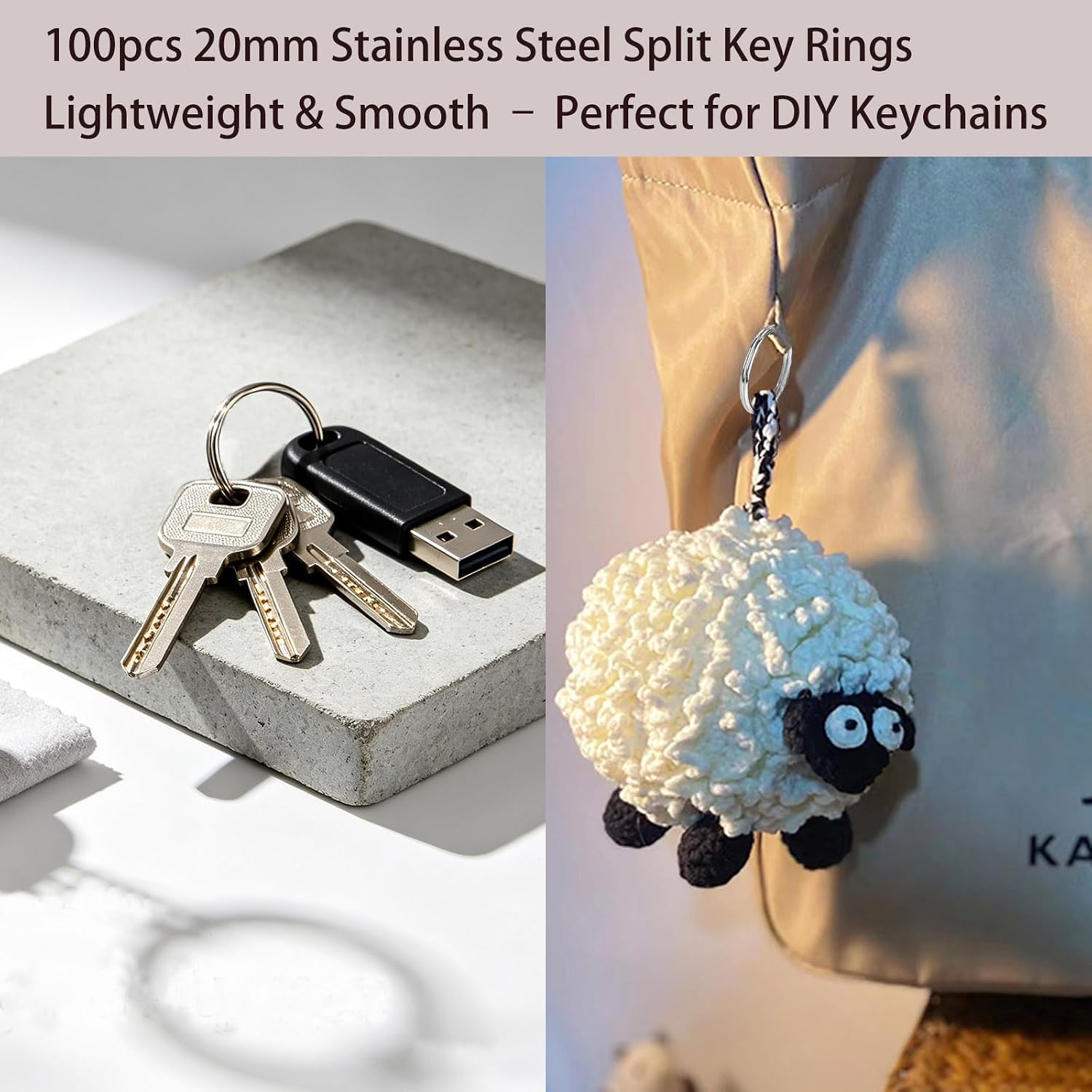 HOLAILS100PCS Stainless Steel Split KeyRings for Keychain Making