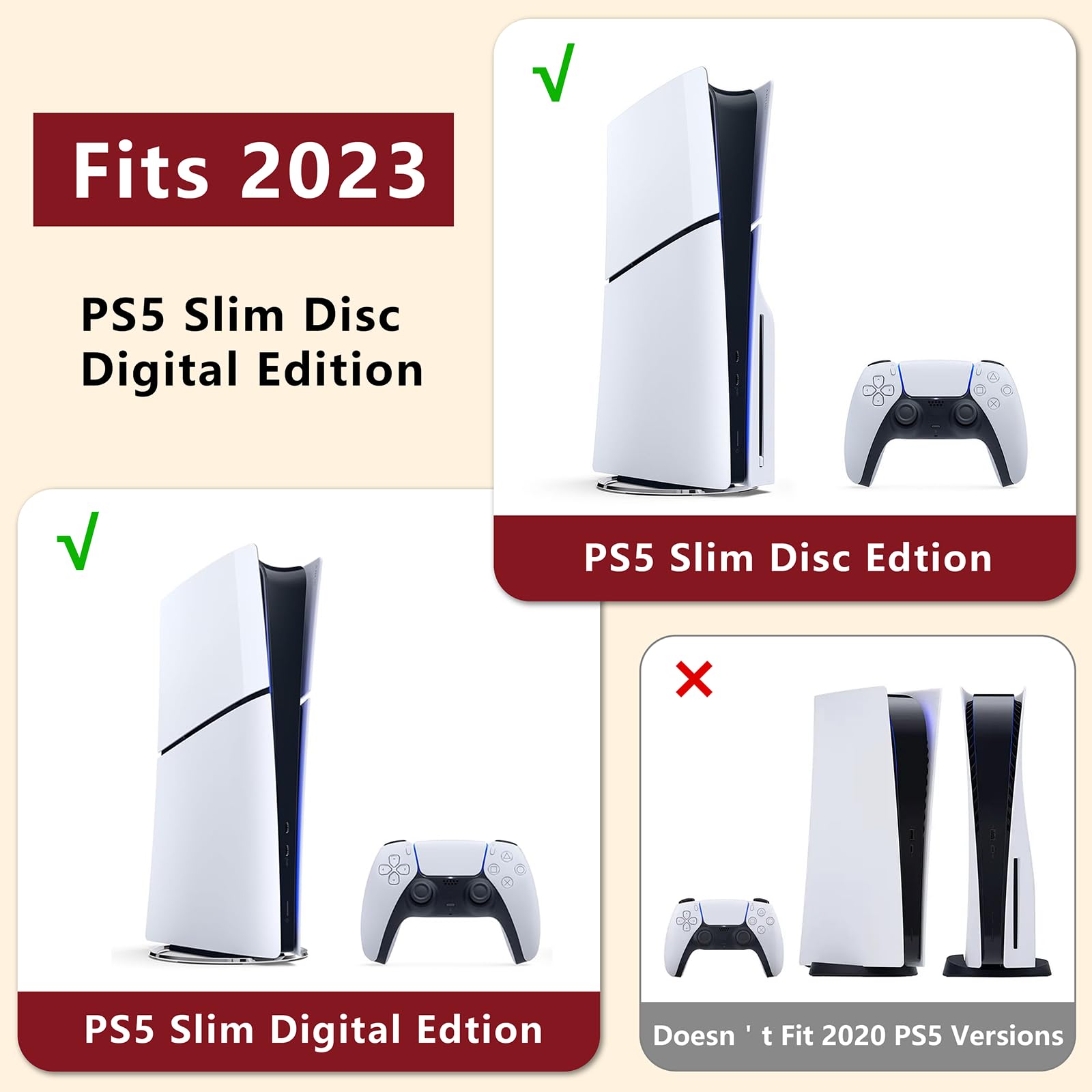 Custodia da trasporto compatibile con PS5 SLIM 2023, custodia protettiva rigida da viaggio per Play Station 5 Slim Disc e console Digital Edition, controller, base verticale, accessori per dischi e