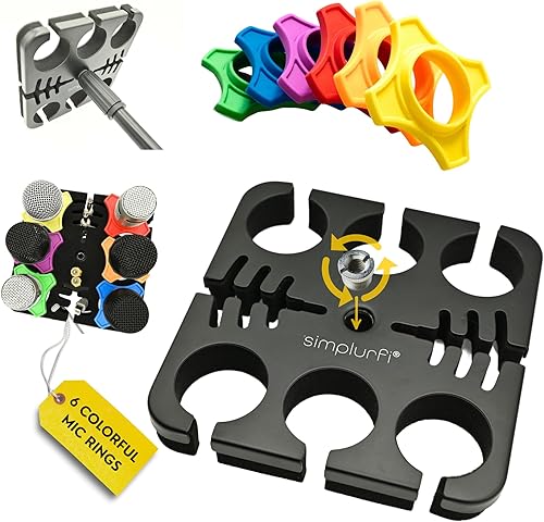 Soporte para múltiples micrófonos, colgador de cable y organizador para soporte de micrófono, accesorio de bandeja cuadrada con capacidad para hasta