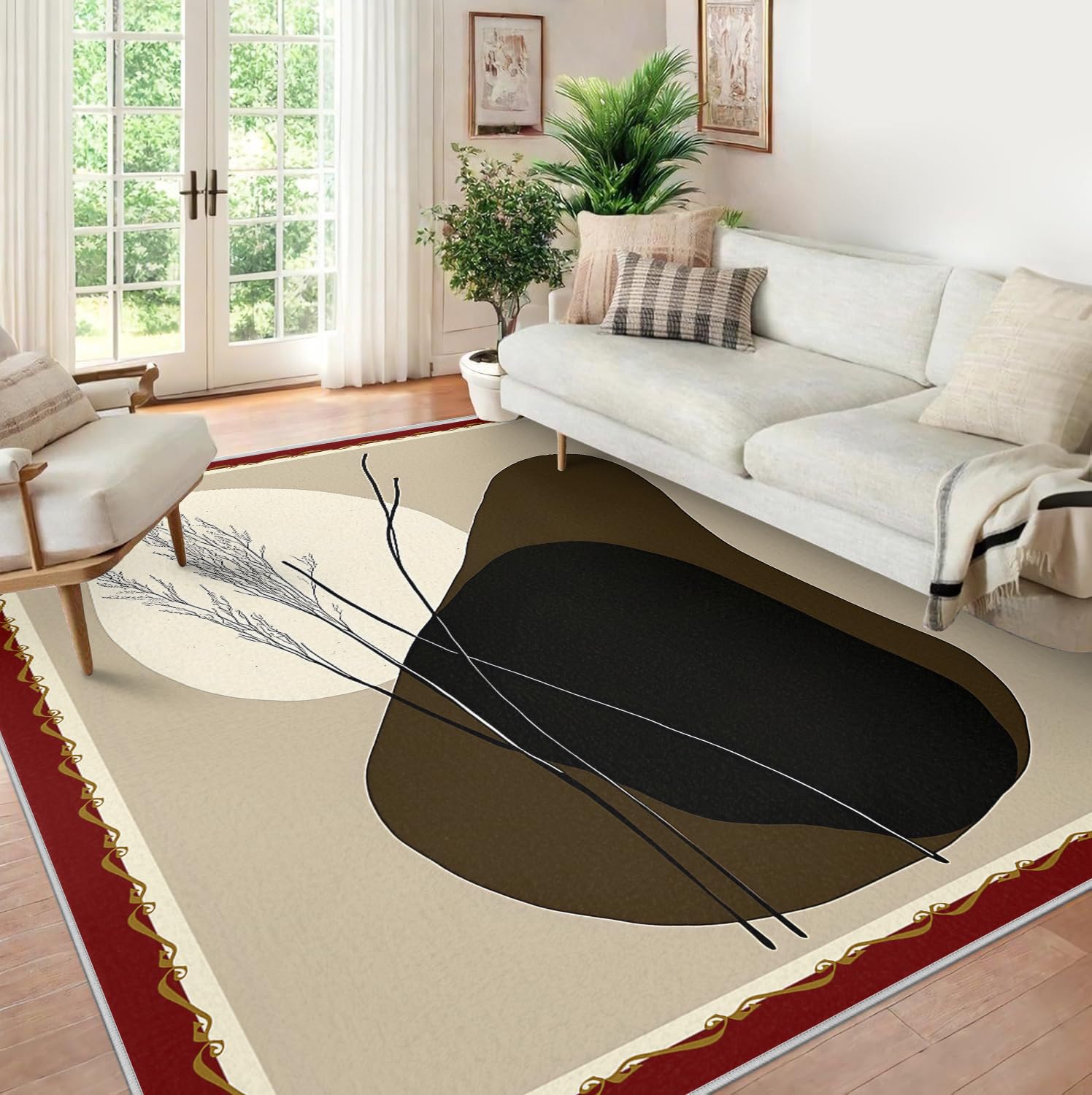 Dywan z połowy wieku 60 x 120 cm cienki nadający się do prania abstrakcyjna geometria drukowane kolorowe klocki dywan skandynawski wystrój wycieraczka do salonu przy łóżku