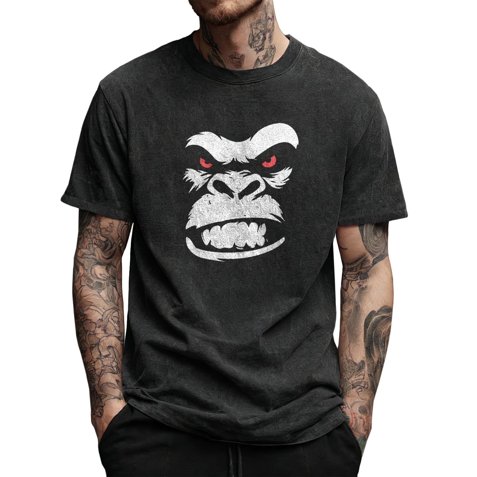 Street Graphic Shirts for Men Solid 100 Cotton Acid Washed Mens Oversized Summer Gym Apparel