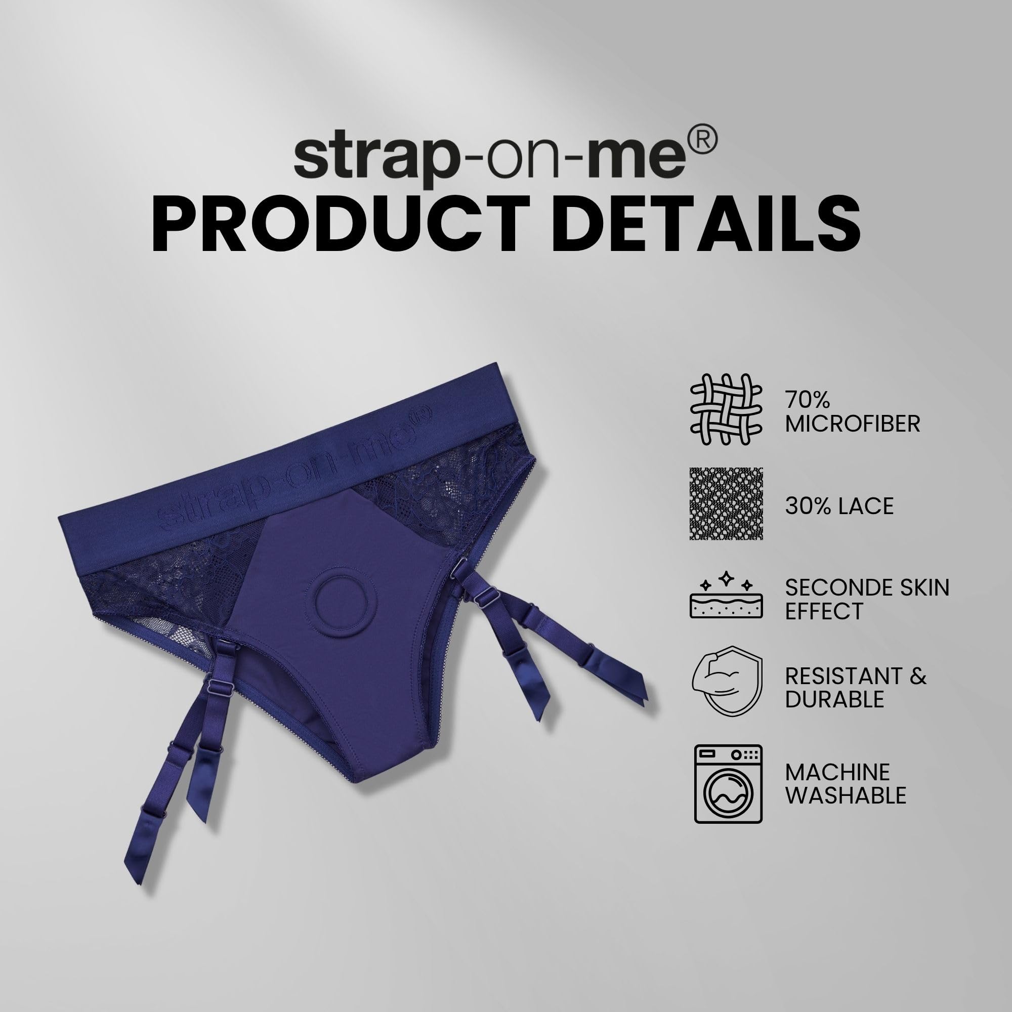 Strap-On-Me Harnais Lingerie Diva – Vestibilità Elegante Effetto Seconda Pelle, Lingerie Erotica in Pizzo per Donna, Compatibile con Strap-On e Dildo, Ideale per Pegging, BDSM e Giochi di Coppia
