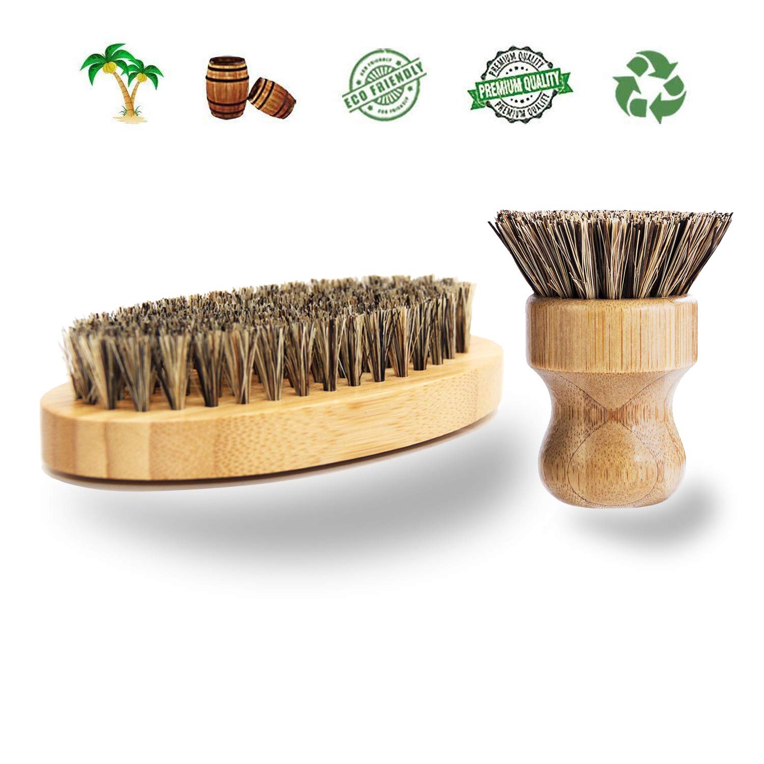 Buy Based Cleaning Brush Set, 2 Piece for Vegetable, and Kitchen Dish Cleaning, Sisal & Coconut