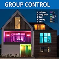 Vista 6 de ANWIO Bombillas inteligentes de 8.5 W (reemplazo de 60 W) A19 E26 bombilla LED funciona con Alexa, Google Assistant, aplicación Smart Life