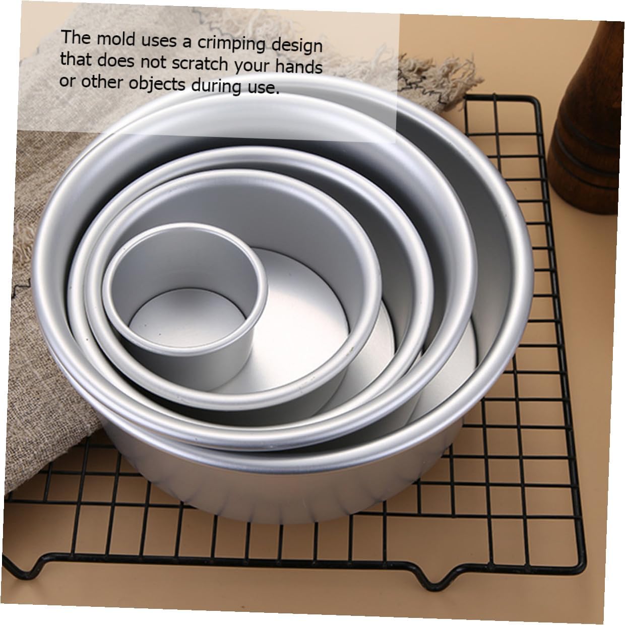 Non-stick Aluminum round Cake Pan Set, 6 8 Inch Mousse Cake Molds for Baking, DIY Pastry Supplies for Home and Professional Use, 2pcs Expandable Baking Ring Set