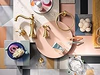 Vista 4 de Moen Weymouth Brushed Gold Bathroom Hand -Towel Ring, YB8486BG