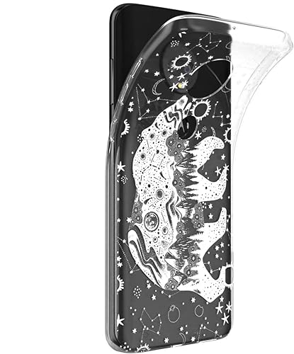 Miniatura 2 de Mertak Funda para teléfono compatible con Motorola Edge + Moto G9 G8 Plus G7 Play Power Z4 Celestial Stars Slim Cover Bear TPU Silicona Montañas