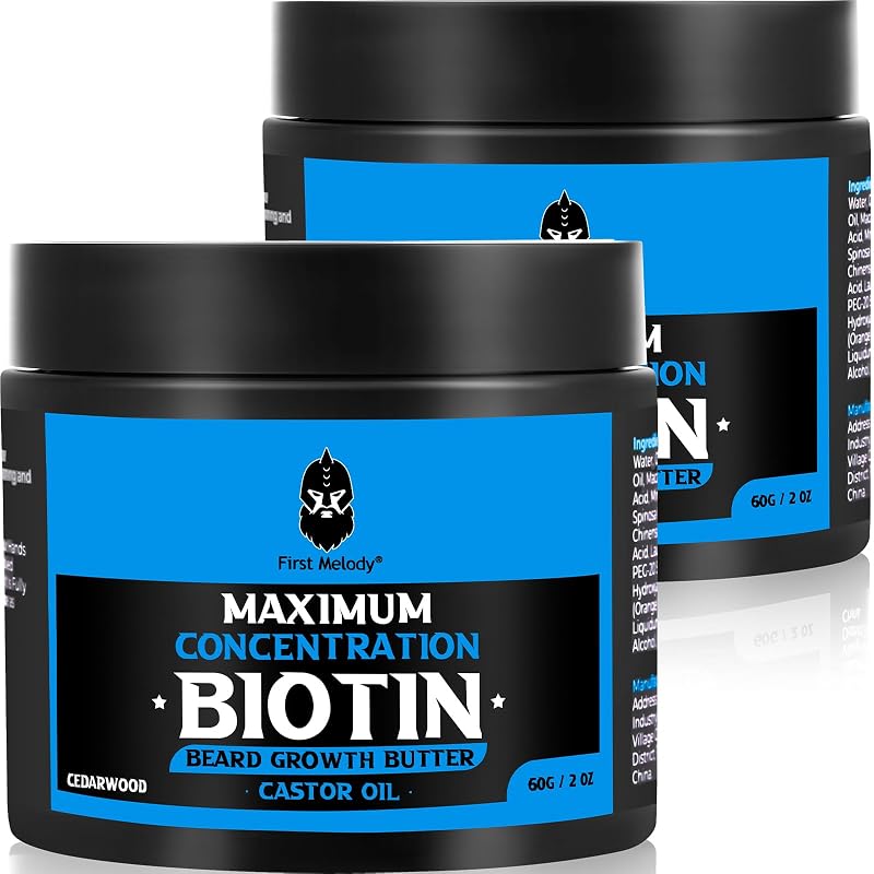Manteiga para Barba First Melody com Biotina, Óleo de Rícino, Óleos de Argan e Jojoba, Pacote com 2